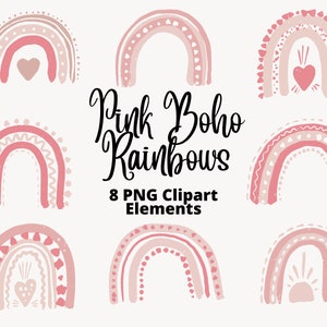 Boho Regenbogen, rosa Boho Regenbogen, rosa Regenbogen Clipart, Boho Clipart, Regenbogen, Boho, Design-Elemente, PNG, Clipart, Boho Regenbogen Clipart