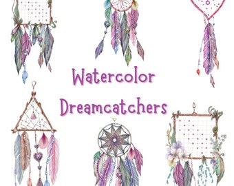 Boho Traumfänger Clipart Set, Boho Clipart, Traumfänger Clipart, Boho, Traumfänger, Clipart, Clipart-Set, Aquarell Clipart, PNG Clipart