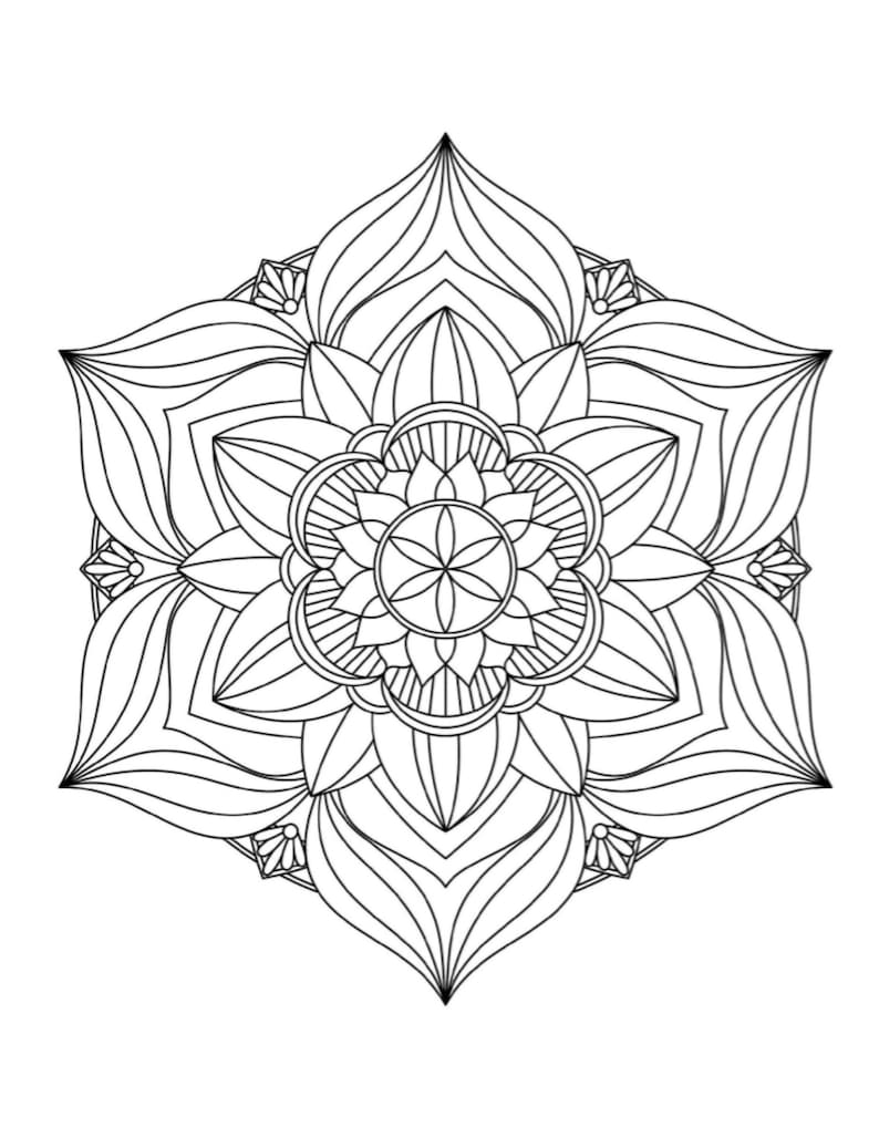 Mandala, Mandala-Malvorlagen, druckbare Mandala-Seite, druckbare Malvorlagen, Mandalas, Malvorlagen für Erwachsene, Mandala-Malvorlagen Bild 2
