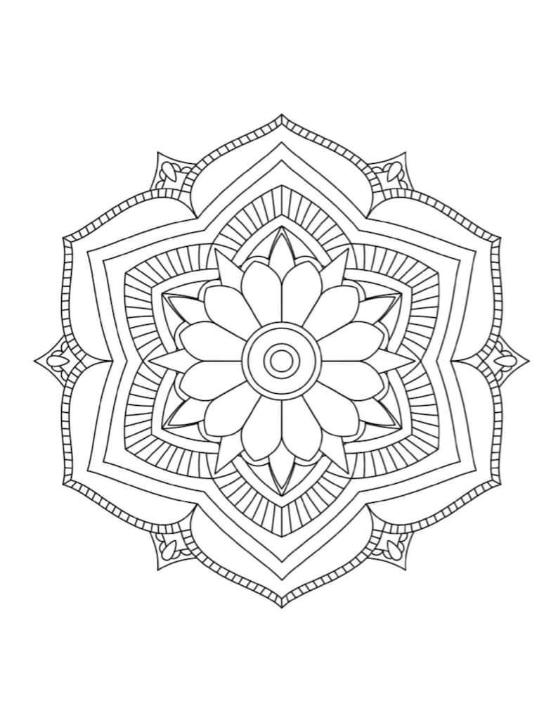 Mandala, Mandala-Malvorlagen, druckbare Mandala-Seite, druckbare Malvorlagen, Mandalas, Malvorlagen für Erwachsene, Mandala-Malvorlagen Bild 3