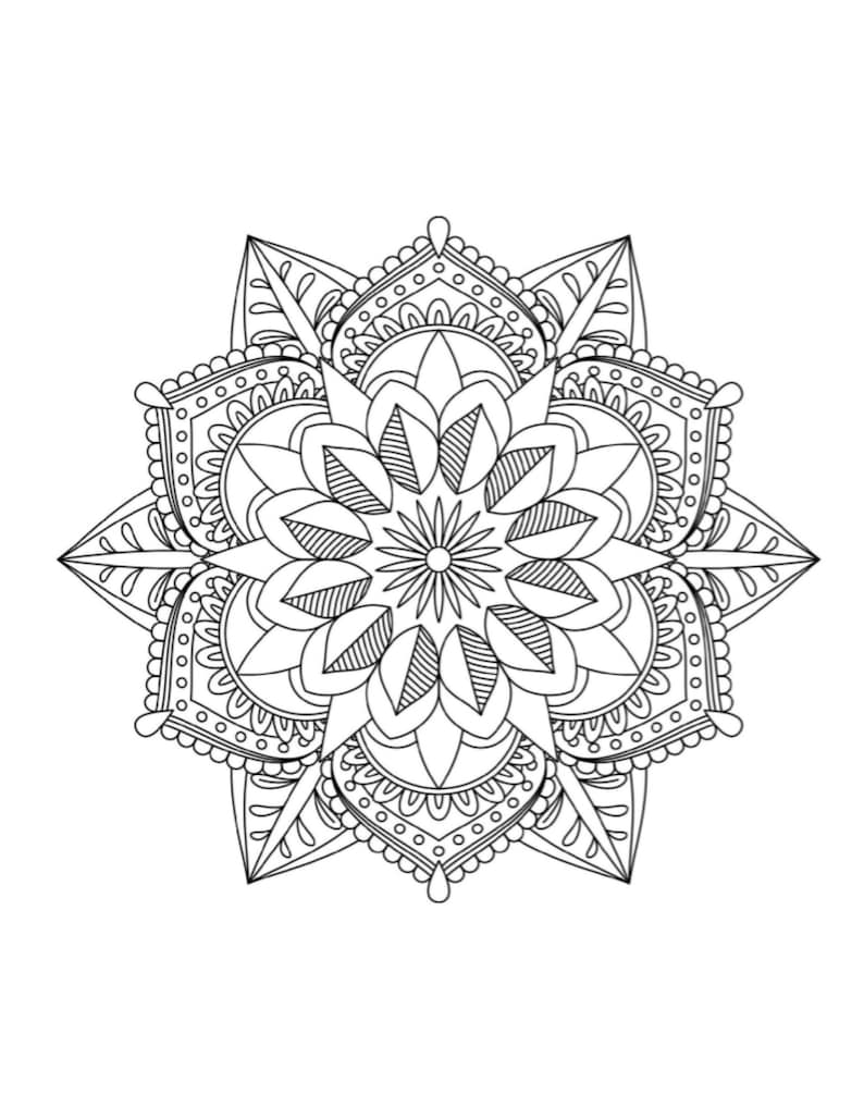 Mandala, Mandala-Malvorlagen, druckbare Mandala-Seite, druckbare Malvorlagen, Mandalas, Malvorlagen für Erwachsene, Mandala-Malvorlagen Bild 10