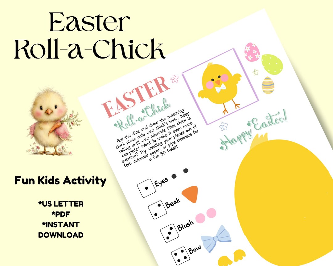 Easter Roll a Chick Game Printable – Fun Preschool Easter Activity ...