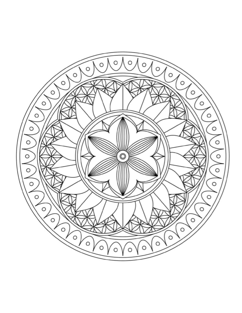 Mandala, Mandala-Malvorlagen, druckbare Mandala-Seite, druckbare Malvorlagen, Mandalas, Malvorlagen für Erwachsene, Mandala-Malvorlagen Bild 4