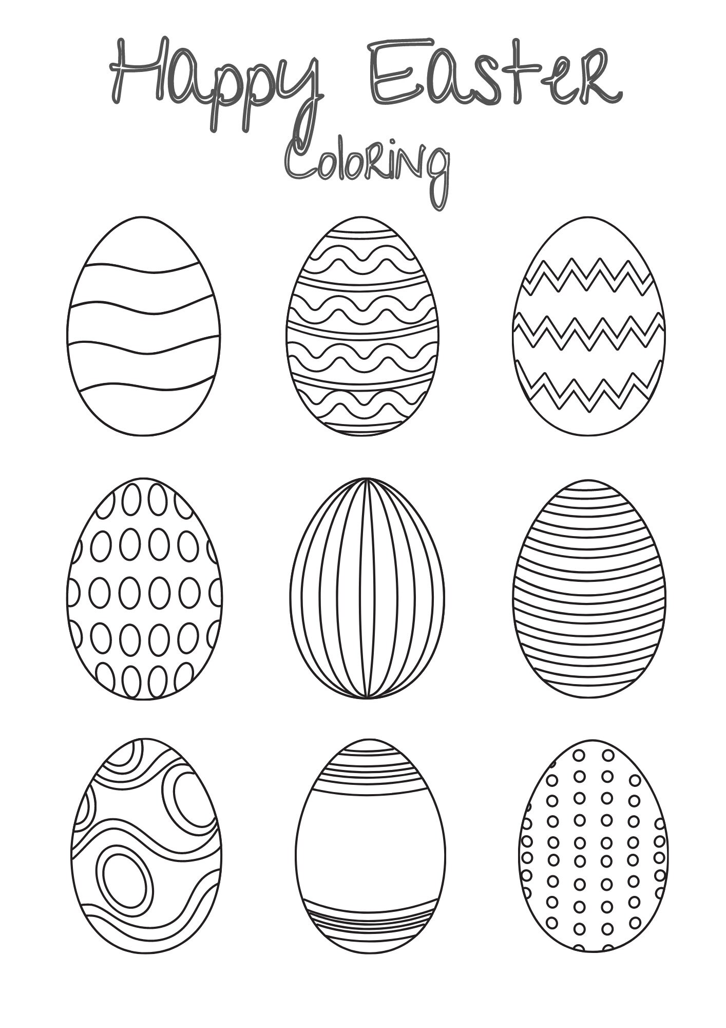 Cute Easter Egg Coloring Page Free Printable Coloring Pages For Kids