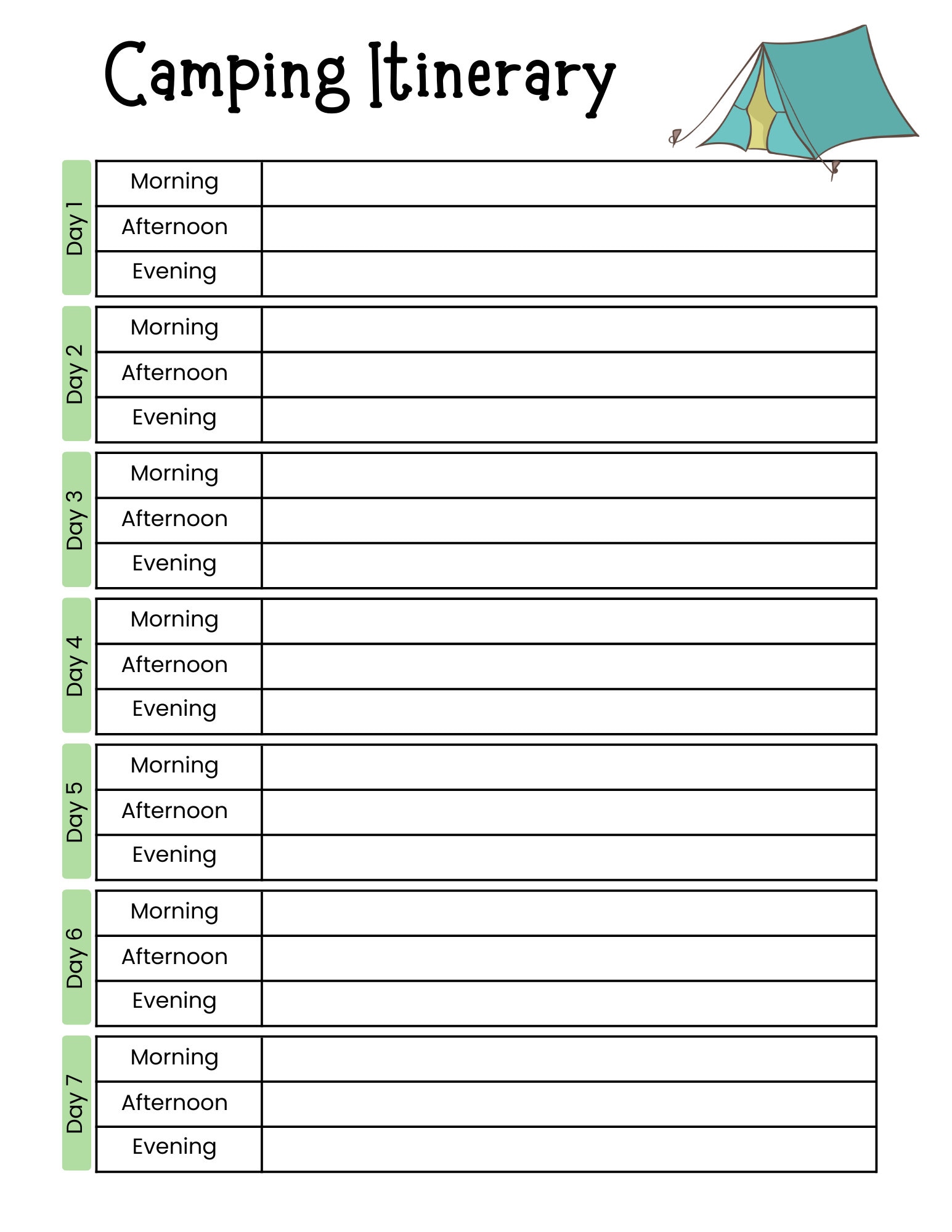 Camping Planner Printable Instant Download - Etsy