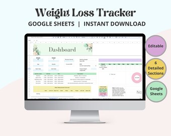 Weight Loss Tracker Spreadsheet: Google Sheets (Digital Download)
