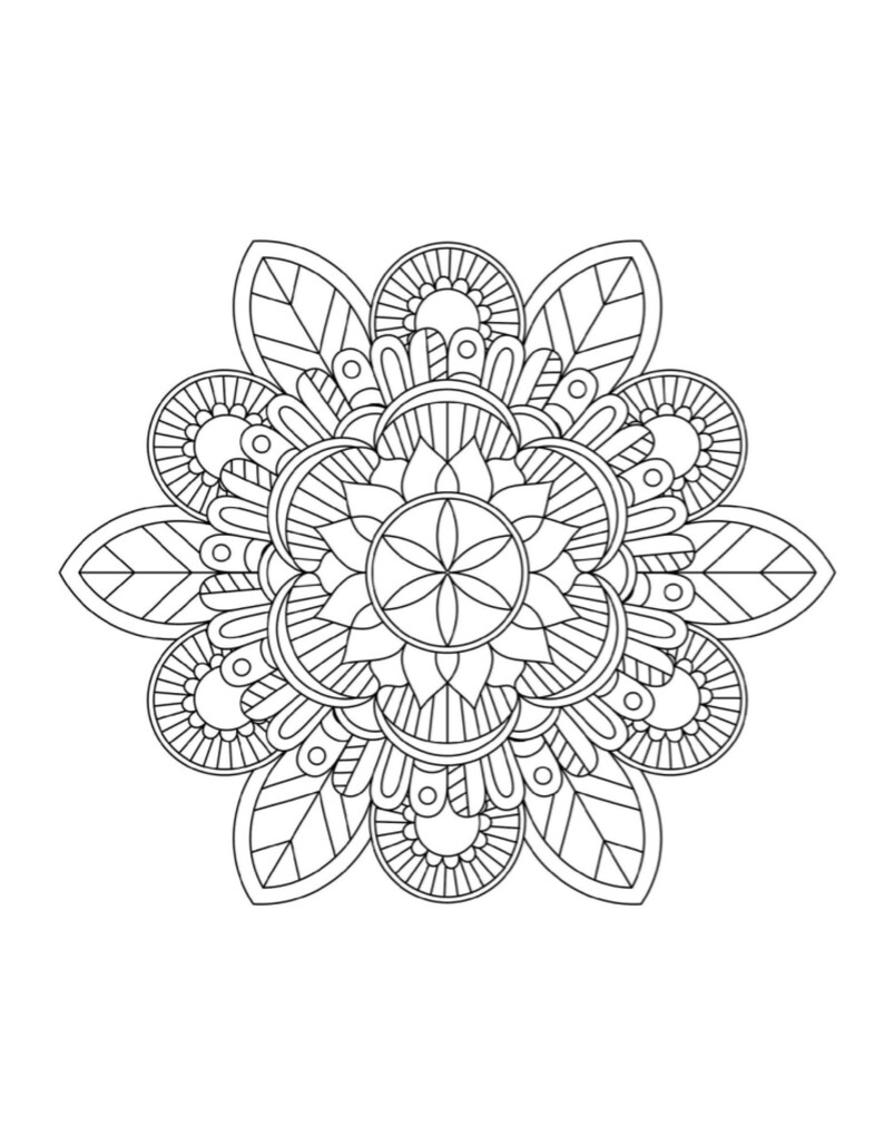 Mandala, Mandala-Malvorlagen, druckbare Mandala-Seite, druckbare Malvorlagen, Mandalas, Malvorlagen für Erwachsene, Mandala-Malvorlagen Bild 6