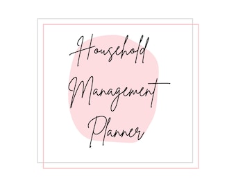Household Planner, Household Management Planner, Home Management, Household Planner, Printable Planner, Instant Download, Planner
