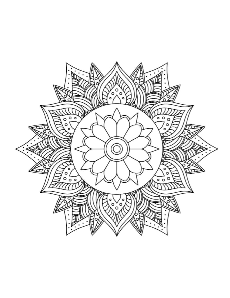 Mandala, Mandala-Malvorlagen, druckbare Mandala-Seite, druckbare Malvorlagen, Mandalas, Malvorlagen für Erwachsene, Mandala-Malvorlagen Bild 9