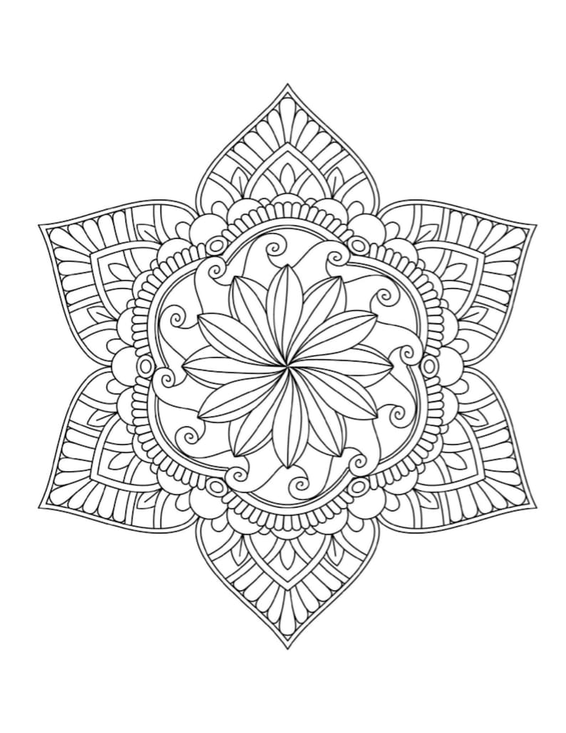 Mandala, Mandala-Malvorlagen, druckbare Mandala-Seite, druckbare Malvorlagen, Mandalas, Malvorlagen für Erwachsene, Mandala-Malvorlagen Bild 1