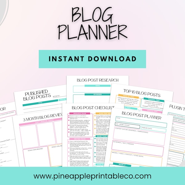 Blog Planner | Blogging Planner | Planner for Bloggers | Blog Branding Kit | Blog Post Planner | Blog Organizer | Business Planner