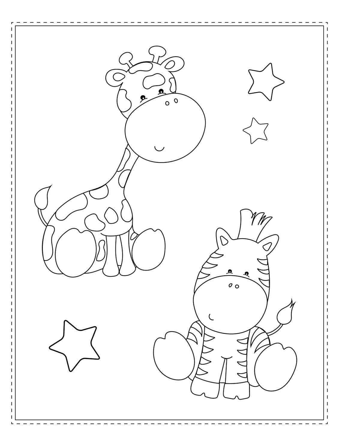 Safari Animals Coloring Book Safari Animals Coloring Book - Etsy