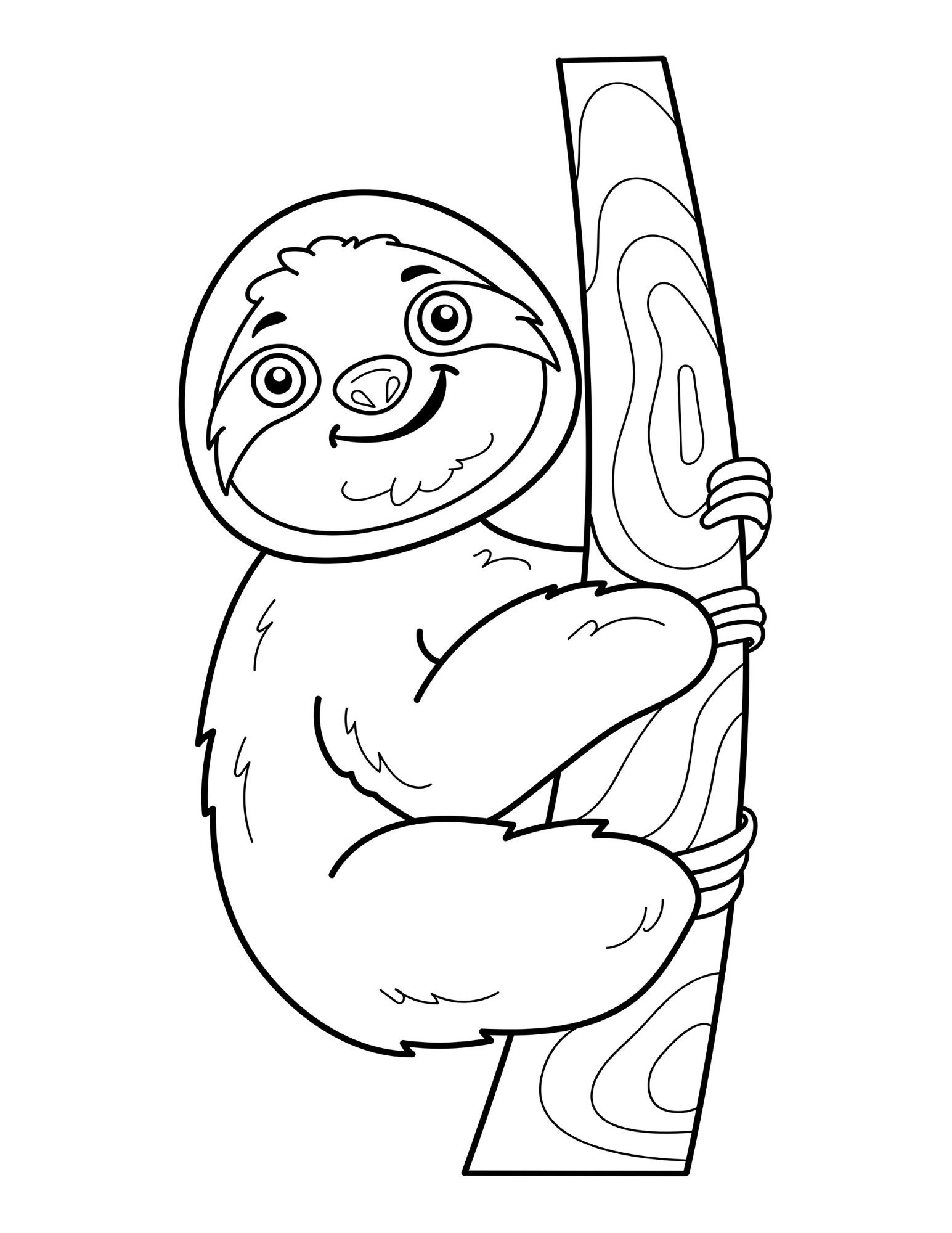 Sloth Coloring Book, Sloth Coloring Pages, Printable Coloring Book