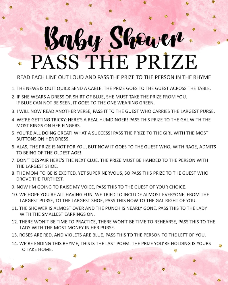 Pass The Prize Baby Shower Game Printable Etsy Ireland Pass The Prize Baby Shower Game Printable Etsy Ireland