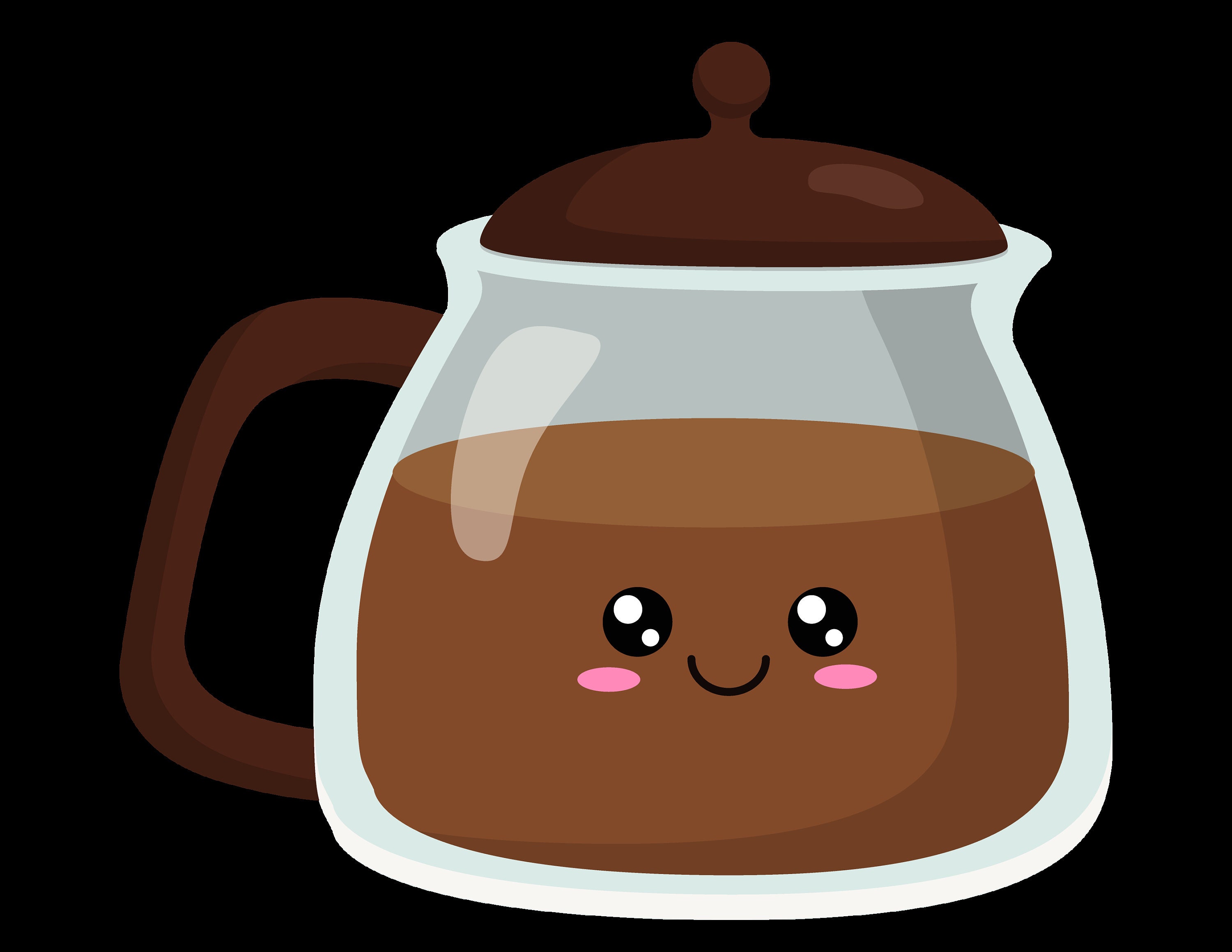 Kawaii Coffee Clipart, Kawaii Coffee PNG, Clipart Bundle, Cute Kawaii