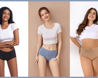 Sous-vêtements style garçonne en coton bio Goat Union pour femmes et adolescents - Culotte menstruelle à absorption modérée