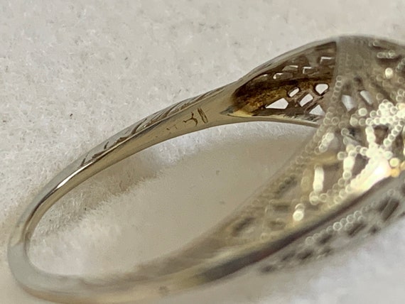 Old European Cut Diamond Filigree Ring - image 3