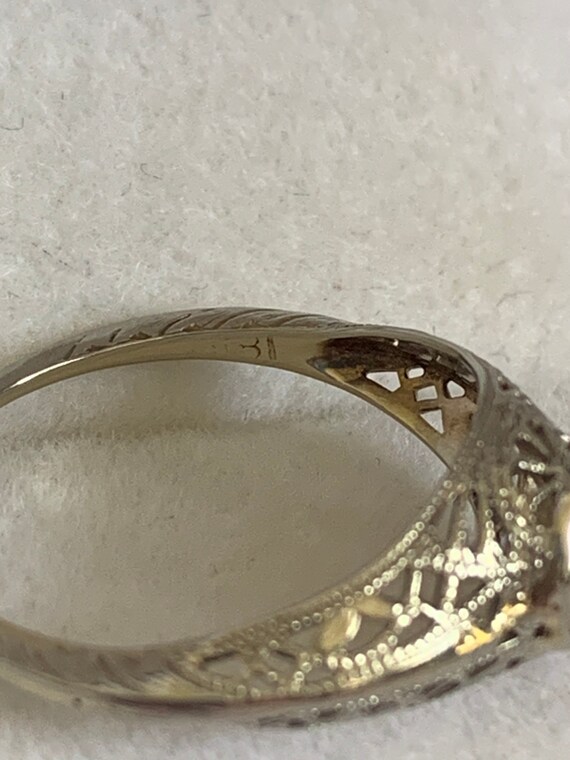 Old European Cut Diamond Filigree Ring - image 6