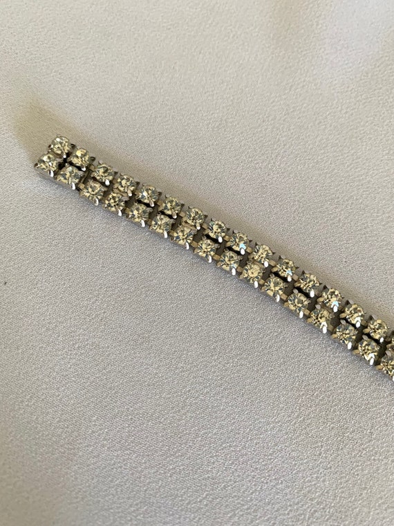 Rhinestone Necklace Bracelet Brooch Parure - image 6
