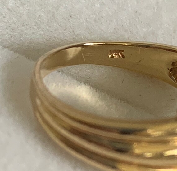 14k Yellow Gold Ring with Pave Diamond “Hug” - image 6