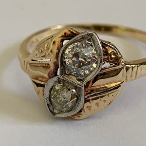 Vintage Old European Cut Diamond 14k Gold Ring