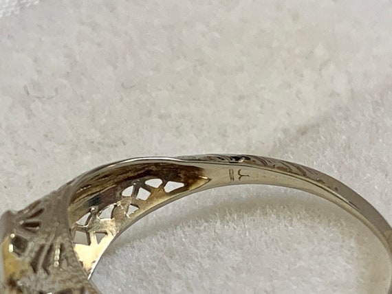 Old European Cut Diamond Filigree Ring - image 9