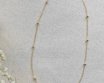The Erin // Handmade 24kt gold plated beaded chain necklace