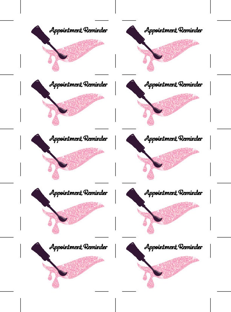 Printable Appointment Card, Nails PNG Salon Content Makeup Themed ...
