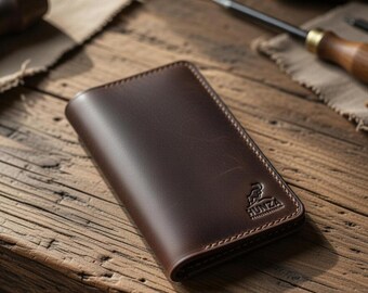 Handmade Vintage Leather Long Wallet – Bifold Travel Card Holder