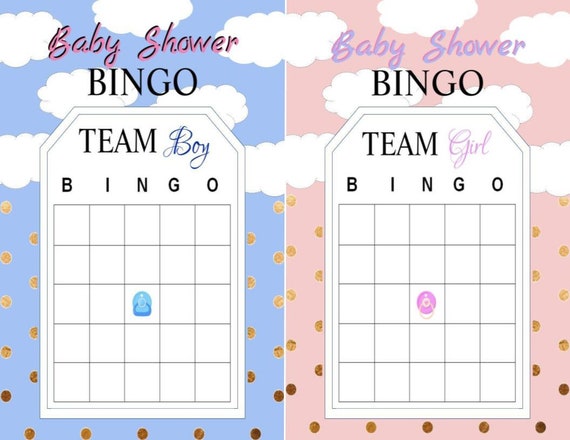 Baby Bingo Cards Blank Printable Gender Reveal Baby | Etsy