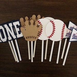 Baseball Cupcake Toppers, Rookie Of The Year Cupcake Toppers, Rookie Of The Year Birthday Party, First Birthday