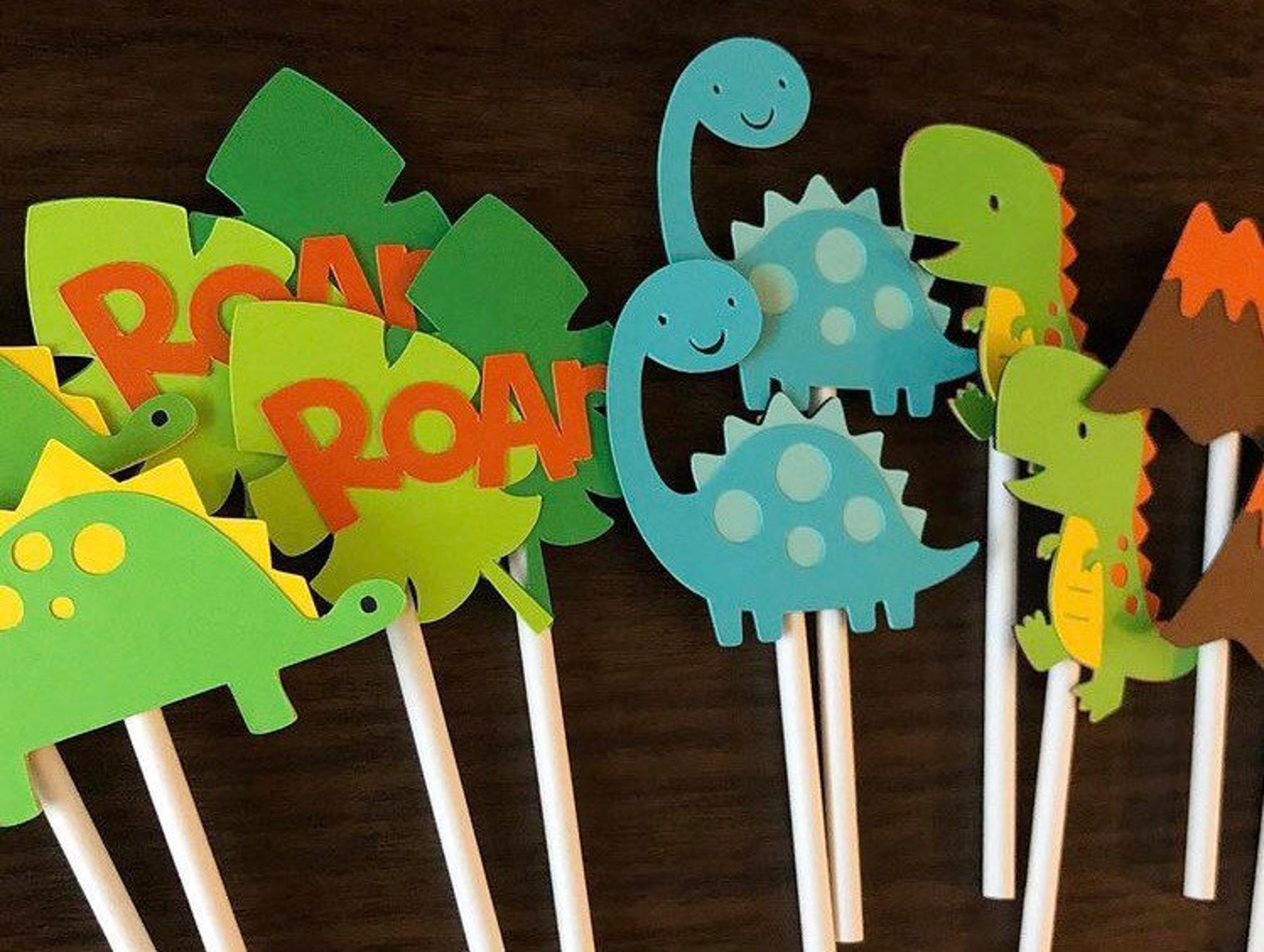 Dinosaur Cupcake Toppers Dino Cupcake Toppers Trex Cupcake Etsy