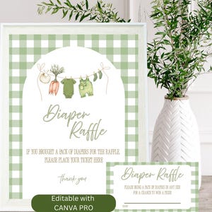 Locally Grown Baby Shower Diaper Raffle Tickets & Sign (Digital Download)