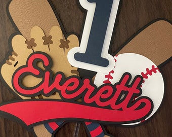 Personalized Baseball Cake Topper, Birthday Party Decoration