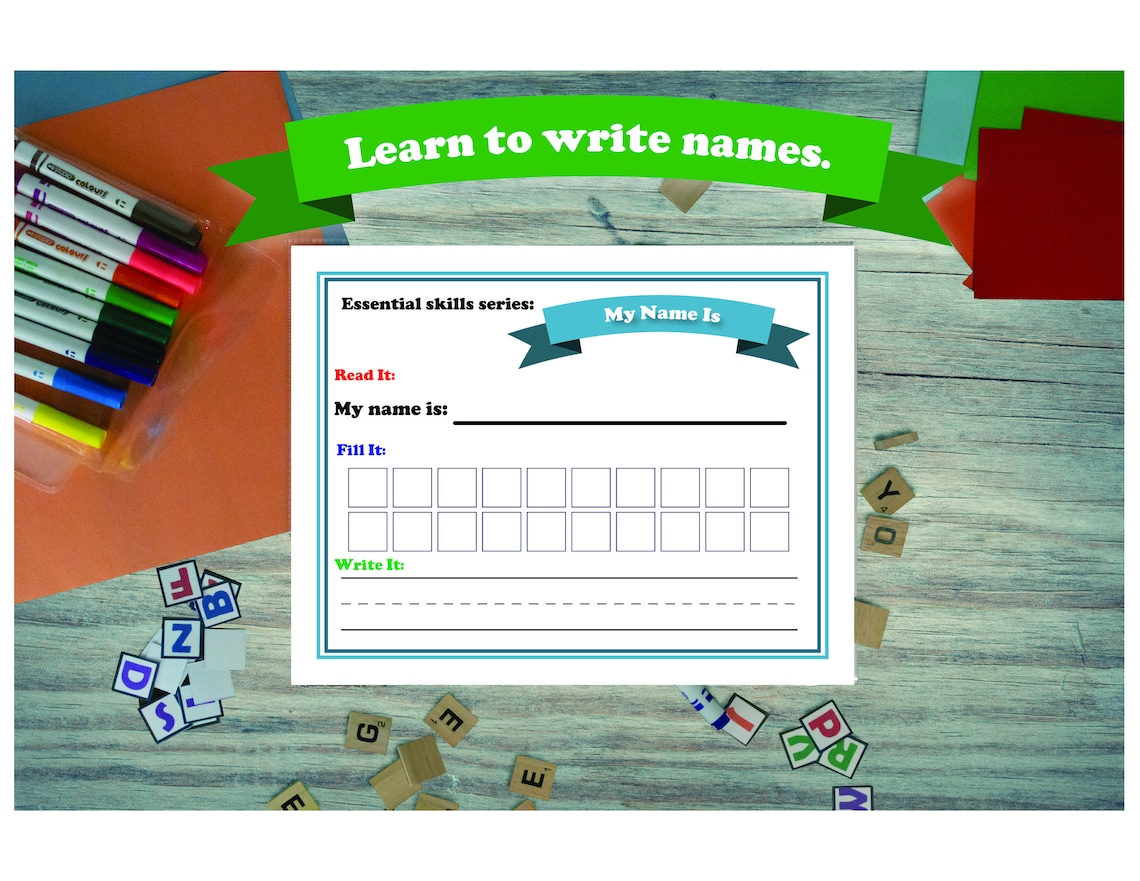 WRITING NAME Learn to Write Own Name Printable PDF Busy - Etsy