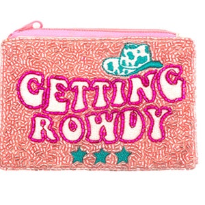 Getting Rowdy Seed Bead Coin Purse