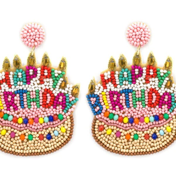 Happy Birthday Earrings Etsy