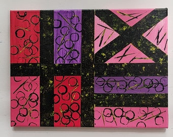 Pink4 Original Acrylic Abstract Painting on Canvas, signed by artist, Wired and Ready to Hang