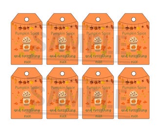 Pumpkin Spice Gift Tags | Fall Printable Tags | Teacher Appreciation | Coffee Bar Favor Tags | Autumn Gift Tags | Gift Tag