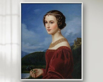Joseph Stieler - Portrait de Cornelia Vetterlein 40 x 50 cm Huile FAIT MAIN Chef-d'œuvre Peinture à l'huile peinte à la main Galerie de Beauté Roi Louis Ier.