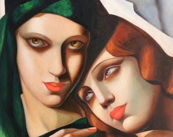 Tamara de Lempicka - The green turban, The green turban 65 x 85 cm HANDMADE oi on canvas Hand-painted oil painting Art Deco premium quality Museum HK