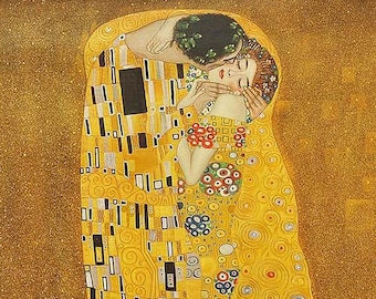 Gustav Klimt - The Kiss The Kiss, Hand Painted Oil Painting Reproduction Premium Quality Handbemaltes Ölbild Available for immediate delivery DE1 jjx