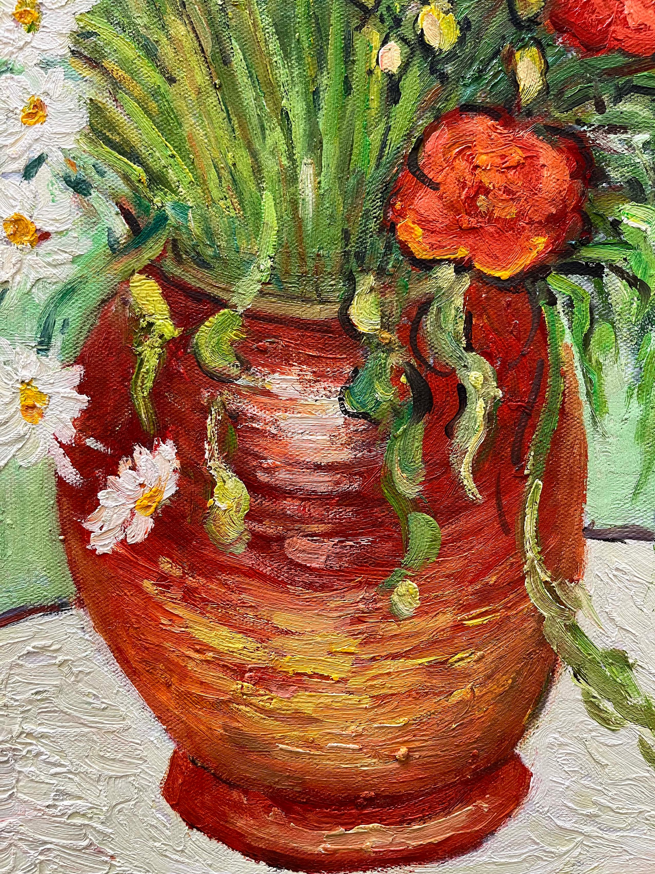 ヴィンセント・ファン・ゴッホ - 赤いケシとヒナギク 50 x 60 cm 静物