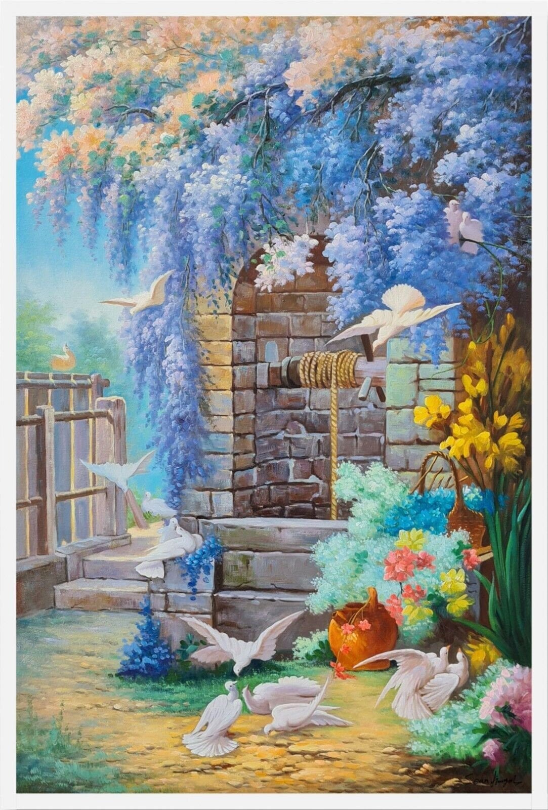 ウジェーヌ・ビドー - 春 60 x 90 cm ル・プランタン 手作り在庫