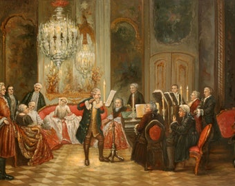 Adolph Menzel, Frederick the Great Playing the Flute at Sanssouci