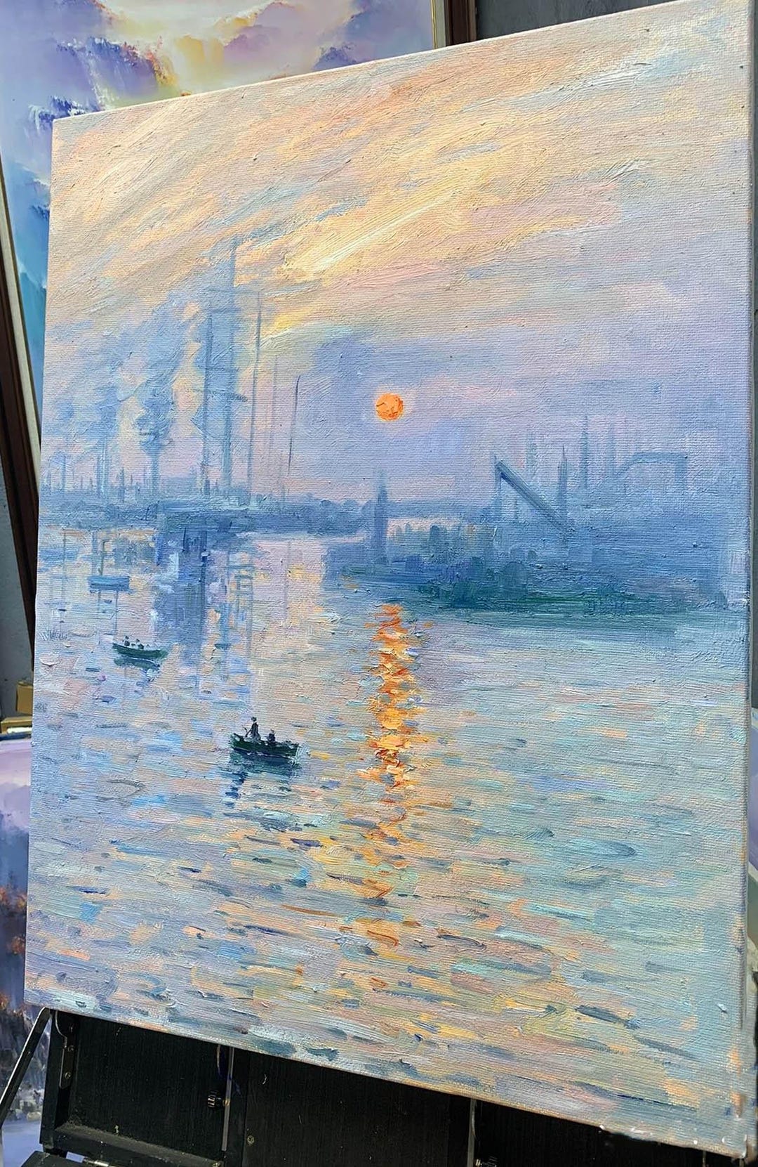 手書き油絵 クロード・モネ 印象 日の出 額付 絵画 インテリア 有名絵画 Amazon.co.jp: 晴れの街ギャラリー 絵画 額絵 クロード・モネ