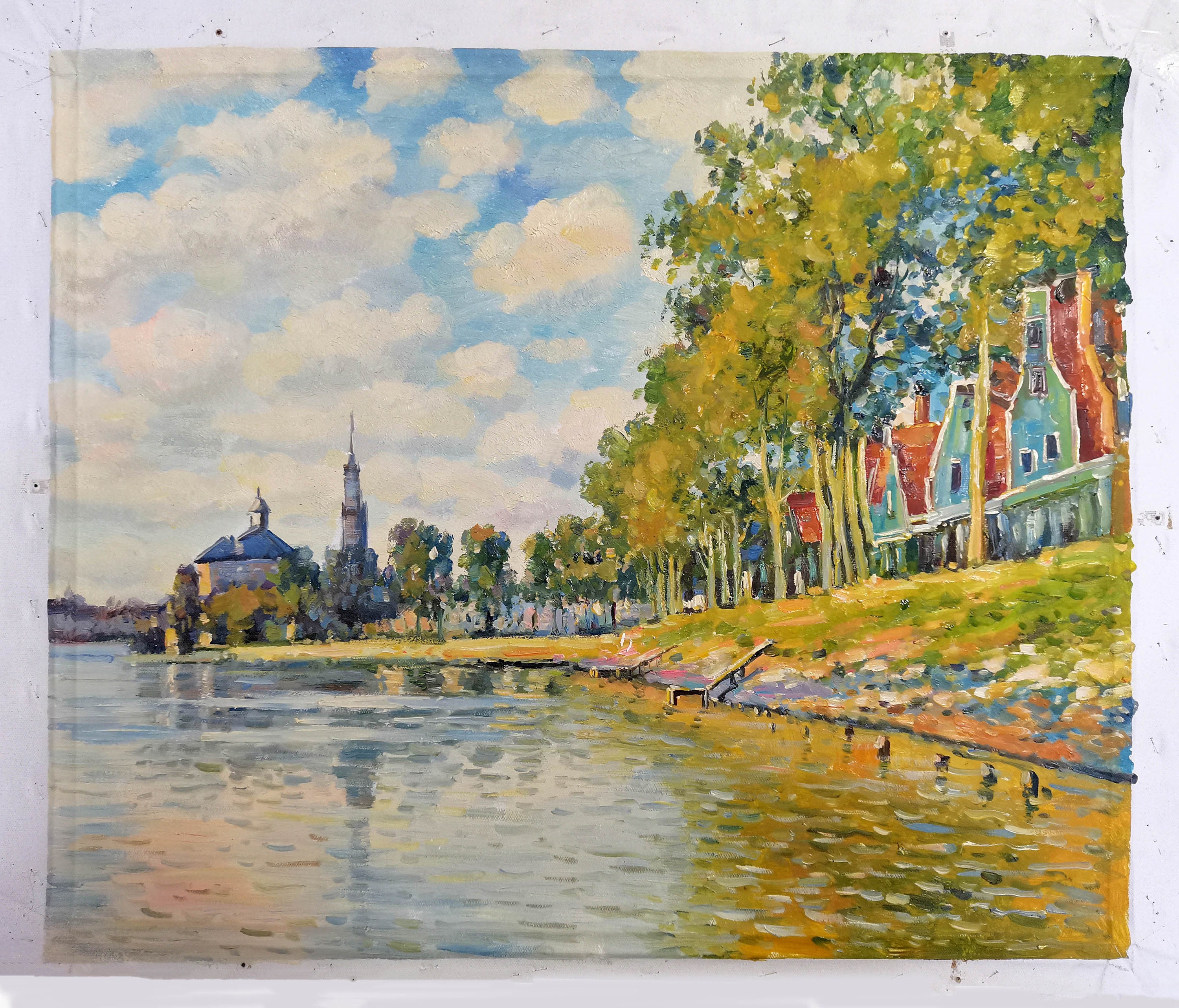 Claude Monet Zaandam, Netherlands HANDMADE Oil on Canvas Hand