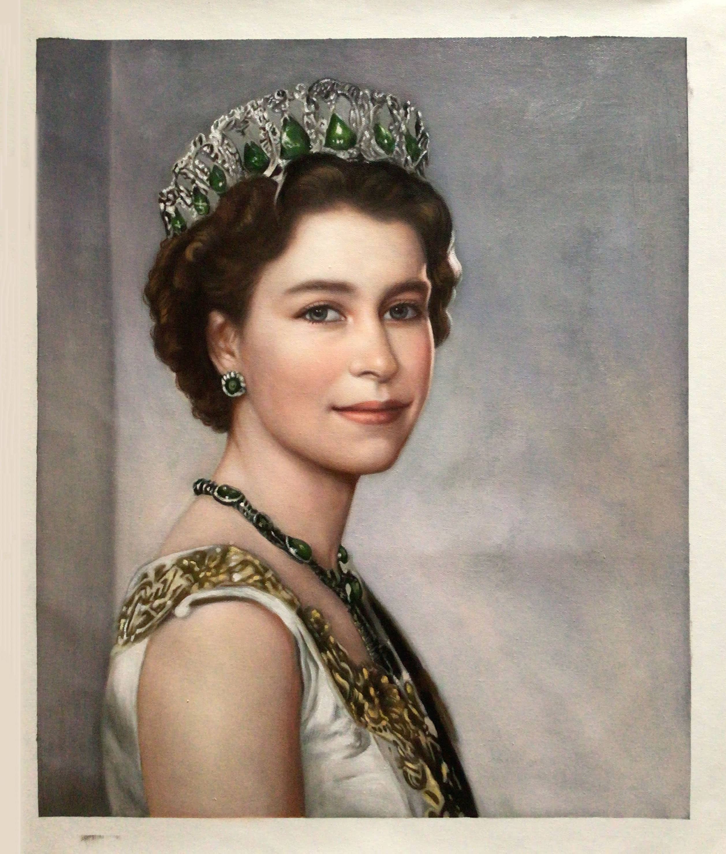 Queen Elizabeth II of United Kingdom 1950s, 50 X 60 Cm