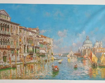 Rubens Santoro - Giro in gondola, Canal Grande, Venezia 60 x 90 cm Dipinto a olio su tela di Venezia, dipinto a olio artigianale DE1 lxx270