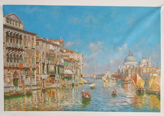 ルーベンス サントロ - ゴンドラ乗り、大運河、ヴェネツィア 60 x 90